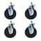 Bk Resources 5-inch Threaded Stem Casters, Hard Rubber Wheels, Brake, 300lb Cap, Grease/Water Resistant, 4PK 5SBR-6ST-HR-PS4 - alternate 5